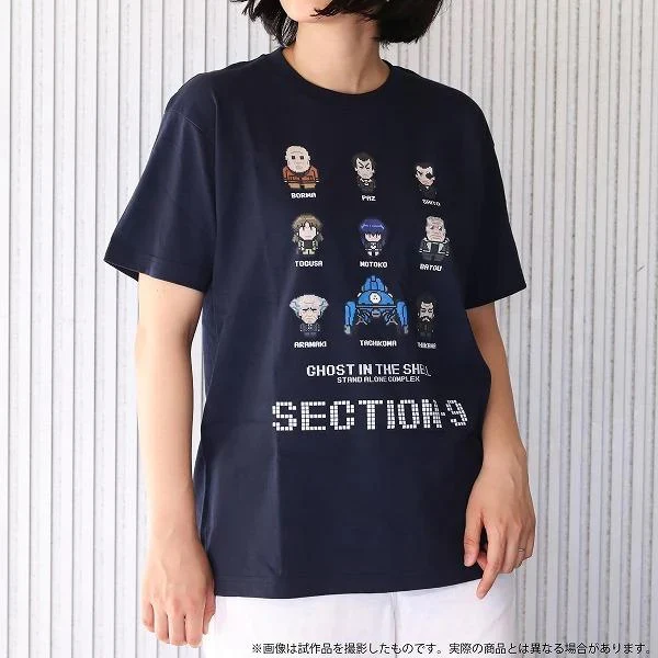[Ghost in the Shell] T Shirt Pixel Art NAVY
