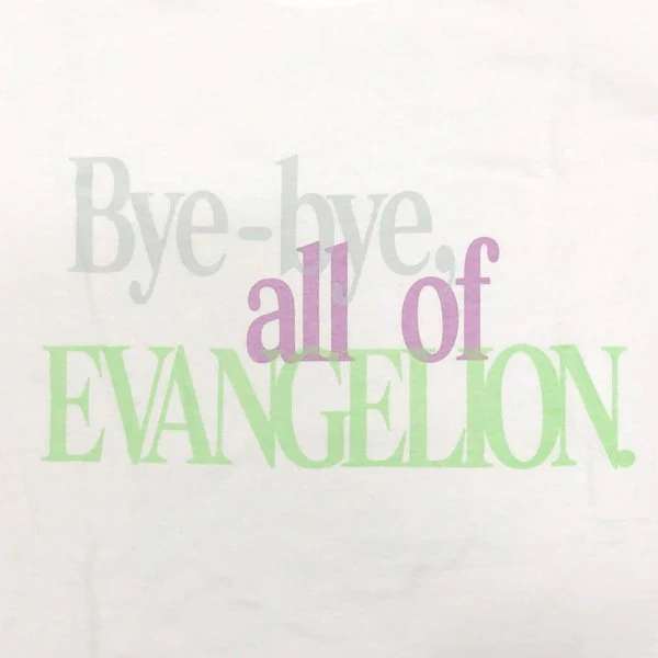 [Evangelion] EVA STORE Original Bye-bye,all of EVANGELION White T-Shirt L Size - Image 2