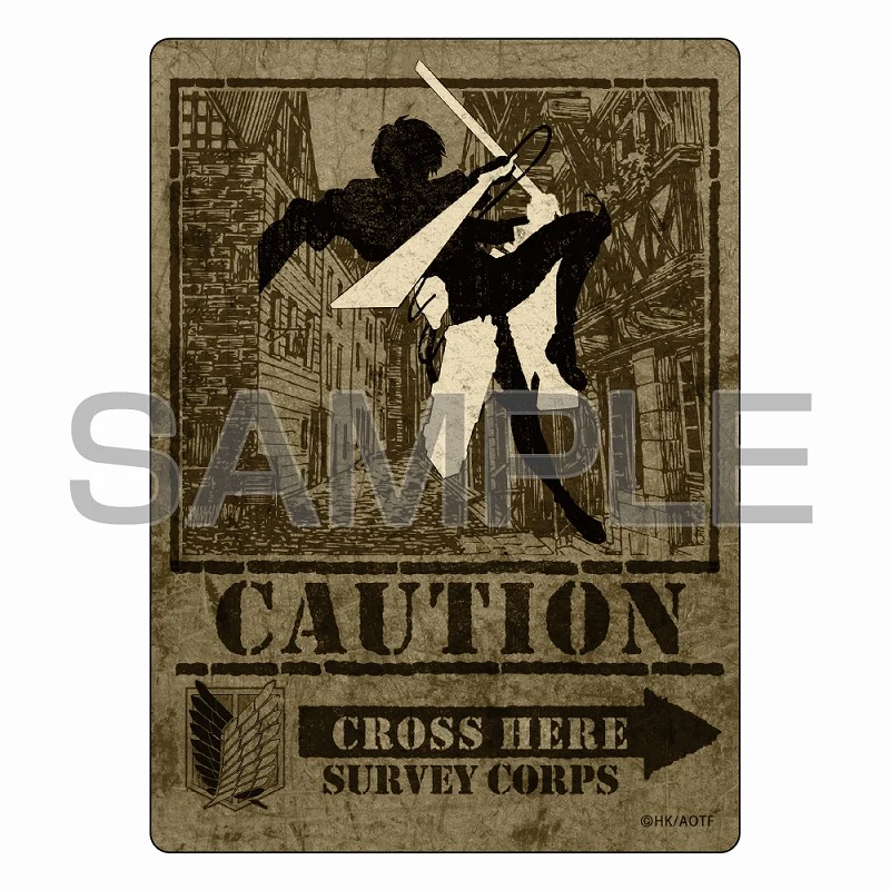 [Attack on Titan] Survey Corps Caution: Cross Here Waterproof Sticker