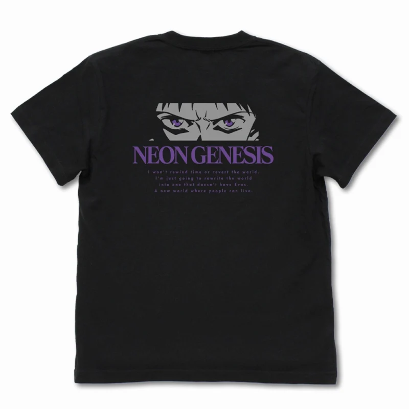 [Evangelion] "Goodbye All Of Evangelion" T-Shirt BLACK-XL - Image 3