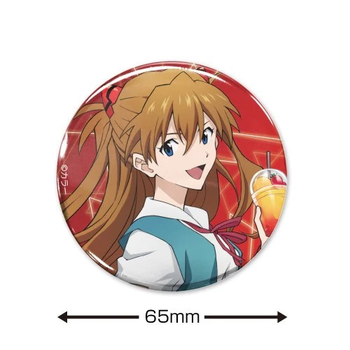 (Goods - Badge) EVANGELION feat. Exclusive Art Asuka Shikinami Langley 65mm Button Badge School Uniform Ver. - Image 2