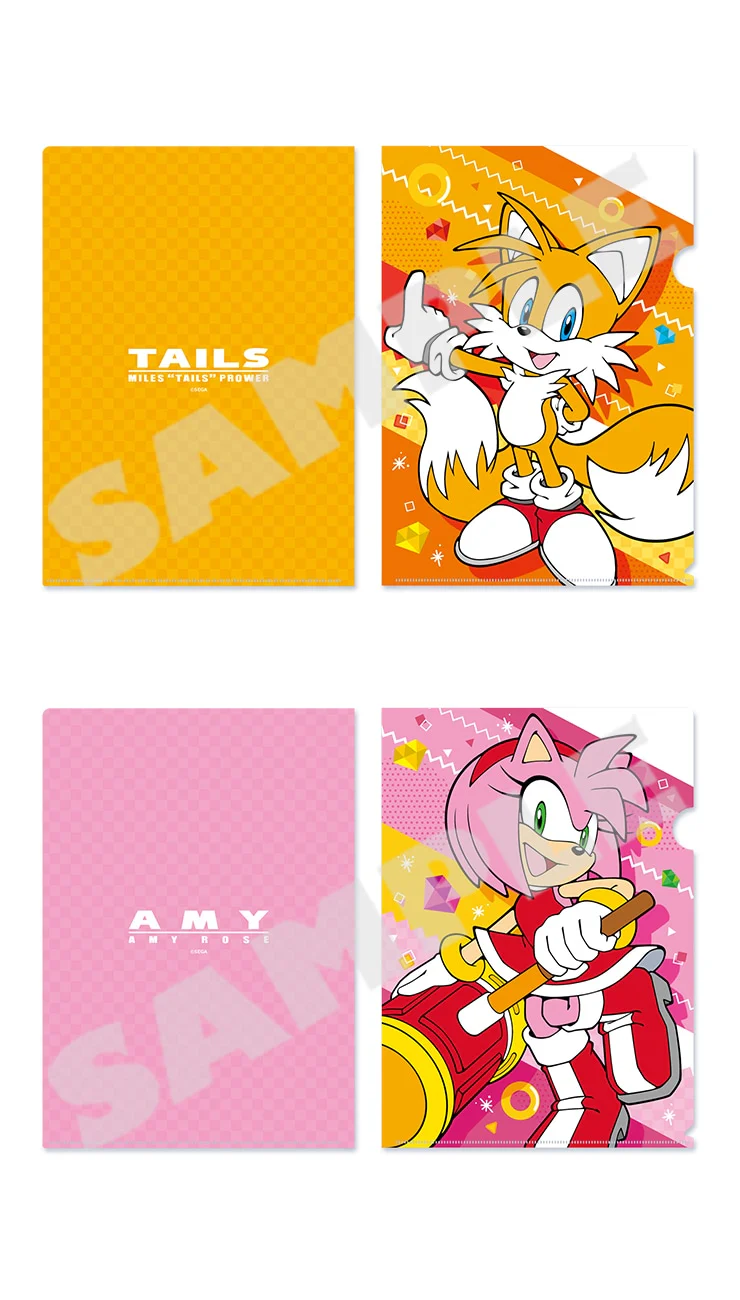 (Goods - Clear File) Sonic the Hedgehog Basic Series Clear File Set of 2 02 Tails & Amy - Image 2