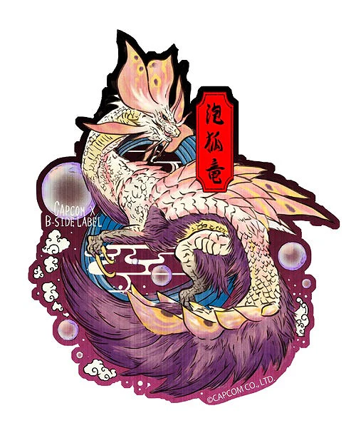[Monster Hunter] CAPCOM x B-SIDE LABEL Sticker Mizutsune Ukiyo-e
